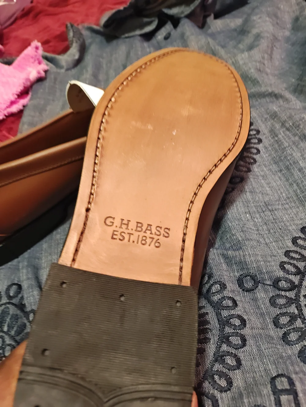 G.H. Bass & Co. Two-Tone Brown and White Penny Loafers 14